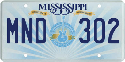 MS license plate MND302