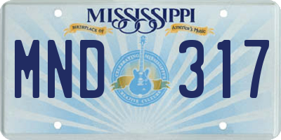 MS license plate MND317