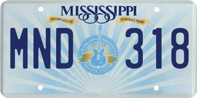 MS license plate MND318