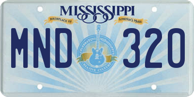 MS license plate MND320