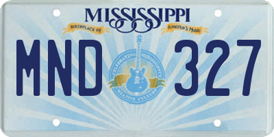 MS license plate MND327