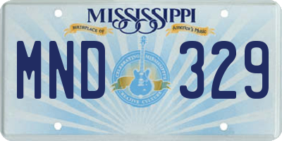 MS license plate MND329