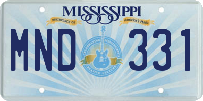 MS license plate MND331