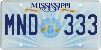 MS license plate MND333