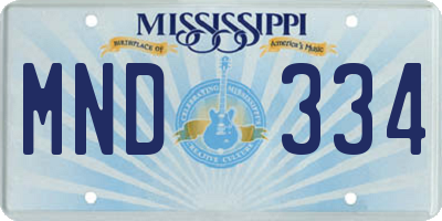 MS license plate MND334