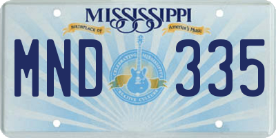 MS license plate MND335