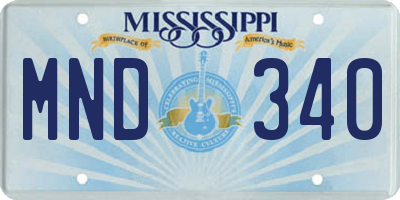 MS license plate MND340