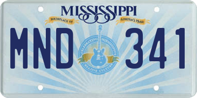 MS license plate MND341