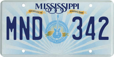 MS license plate MND342