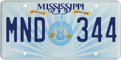 MS license plate MND344
