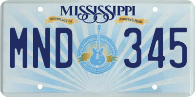 MS license plate MND345