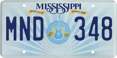 MS license plate MND348