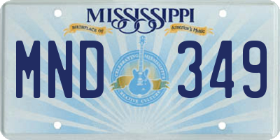 MS license plate MND349