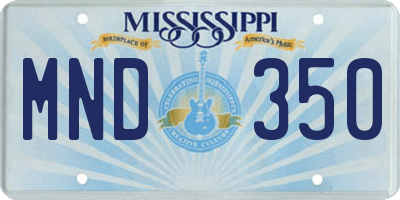 MS license plate MND350