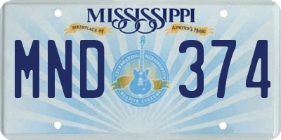 MS license plate MND374