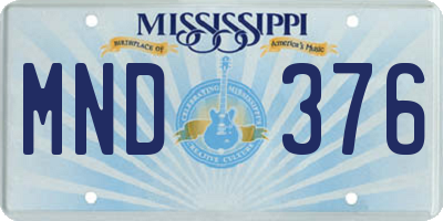 MS license plate MND376