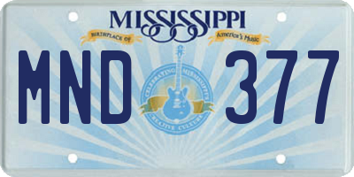 MS license plate MND377