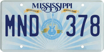 MS license plate MND378