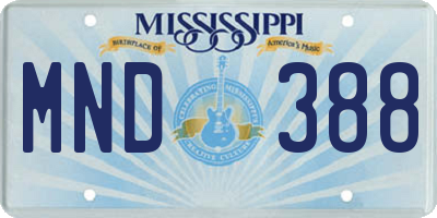 MS license plate MND388
