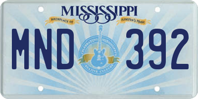 MS license plate MND392