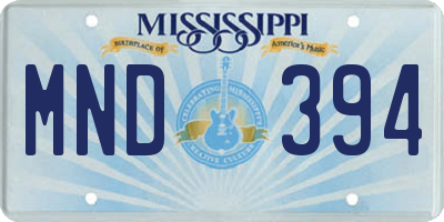 MS license plate MND394