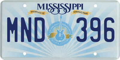 MS license plate MND396