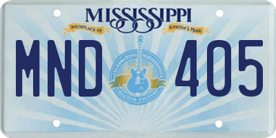 MS license plate MND405