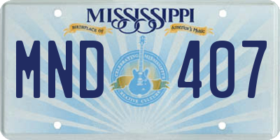MS license plate MND407