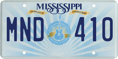 MS license plate MND410