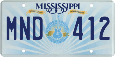MS license plate MND412