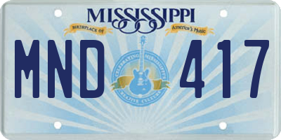 MS license plate MND417