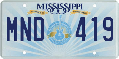 MS license plate MND419