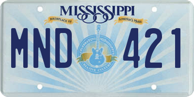 MS license plate MND421