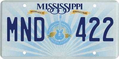 MS license plate MND422