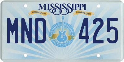 MS license plate MND425