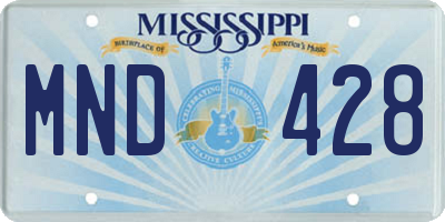 MS license plate MND428
