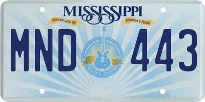 MS license plate MND443
