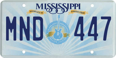 MS license plate MND447