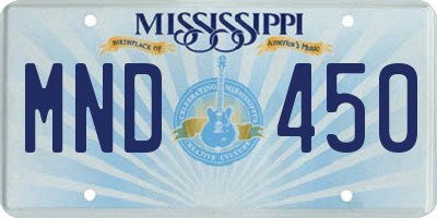 MS license plate MND450