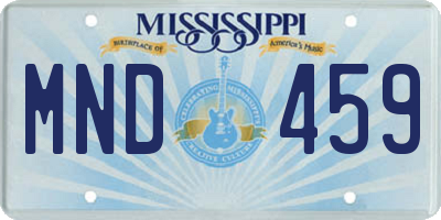 MS license plate MND459