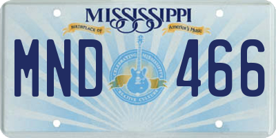 MS license plate MND466