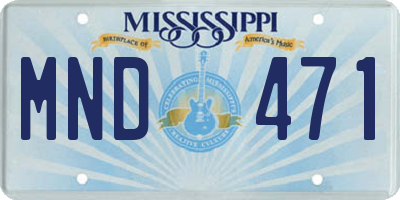 MS license plate MND471