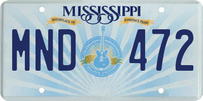 MS license plate MND472