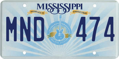 MS license plate MND474