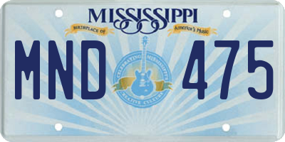 MS license plate MND475