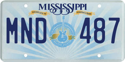MS license plate MND487