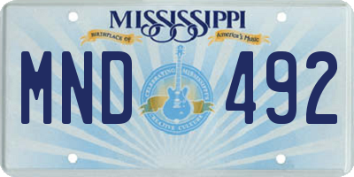MS license plate MND492