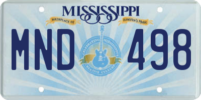 MS license plate MND498