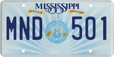 MS license plate MND501