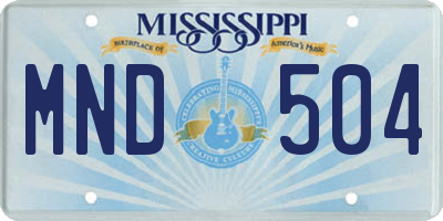 MS license plate MND504